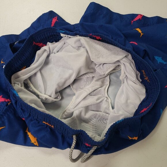 Maamgic Mens Shark Swim Trunks Size M Blue Vacation Beach Travel Cruise - Picture 3 of 11